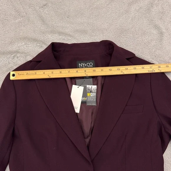 New York & Company Burgundy Blazer – Size 12 – NWT - Picture 11 of 12